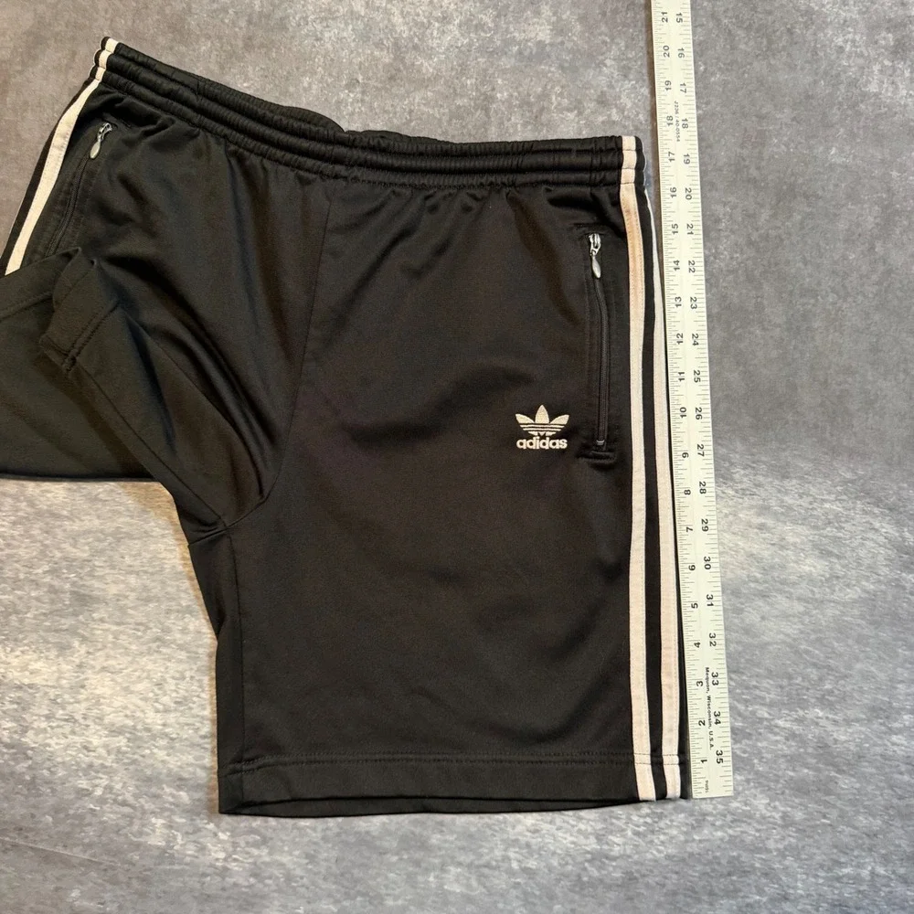 VTG Adidas Originals Mens XL Black White 3-Stripe Trefoil Track Shorts
